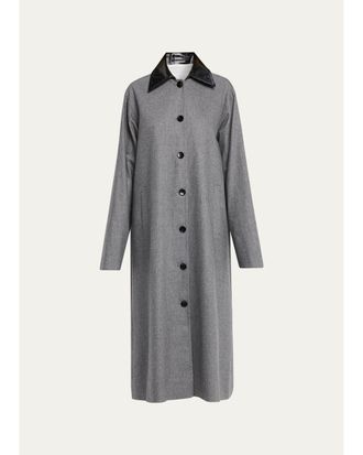 Maria McManus Melange Wool-Cashmere Swing Coat