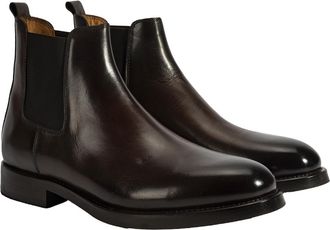 Desa Man Ankle Boots - Leather Upper, Round Toe, Flat Sole, Elastic Laces, Breathable | Brown - 43