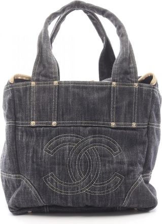 Chanel Navy Denim Tote Bag (Pre-Owned)