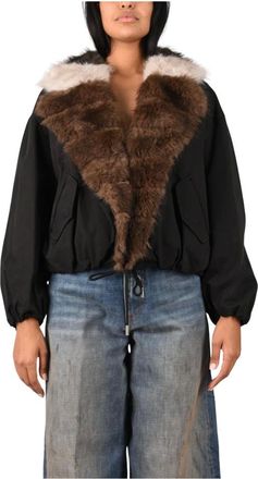 Glox Giubbino in Ecopelliccia - - Jackets - Donna - Nero - XL