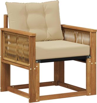 vidaXL Sof&aacute; Intermedio De Exterior Madera Maciza De Acacia Y Textileno Vidaxl