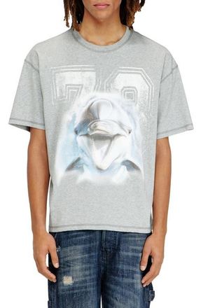 Diesel T-Boxt Dolphin Graphic T-Shirt in 032 - Melange Grey at Nordstrom, Size X-Large
