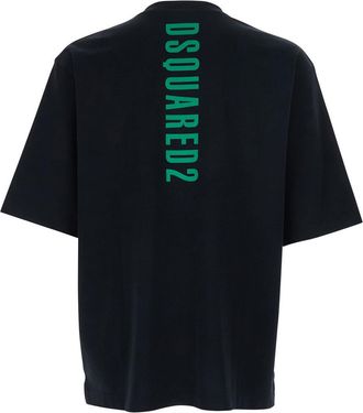 Dsquared2 Mens T-Shirt With Back Logo - Black Cotton T-Shirts And Polos