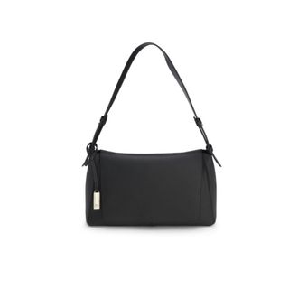 BOSS Shoulder bag in grained leather with logo plaque