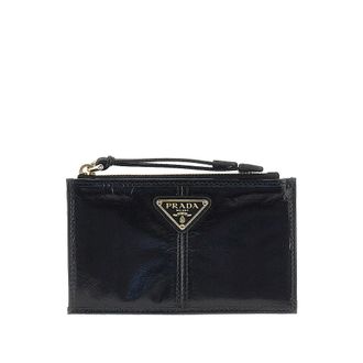Prada Soft Lux leather cardholder pouch Woman One Size