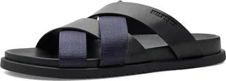 Tommy Hilfiger Bivin Mens Sandals Black/Blue 001 : 12 D - Medium, Faux Leather