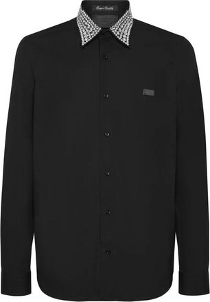 Philipp Plein Sugar Daddy Shirt - Heren - Casual Overhemden - Zwart - 4XL - Katoen - Overhemden