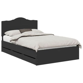 vidaXL Estructura De Cama Negro 120 X 190 Cm Madera Ingenieril Vidaxl