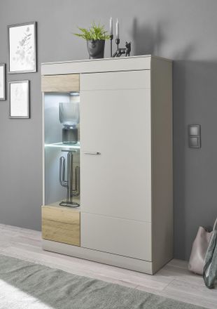 Inosign Vitrine »SCARA« mit Applikation Zinneiche Dekor, Breite 90 cm, mit Softclose-Funktion