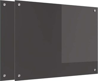 vidaXL Salpicadero De Cocina 2 Pcs Gris Oscuro 80 X 60 Cm Vidaxl