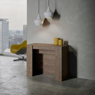 Itamoby Consola Mesa Comedor Extensible 90 X 48 - 296 Cm Madera Venus Noix