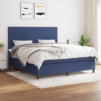 vidaXL Vidaxl - Cama Box Spring Con Colch&oacute;n Tela Azul 160x200 Cm