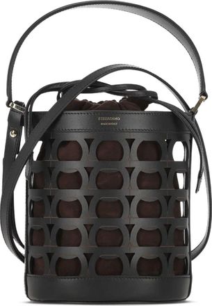 Ferragamo Borsa a secchiello con dettaglio cut-out - Nero