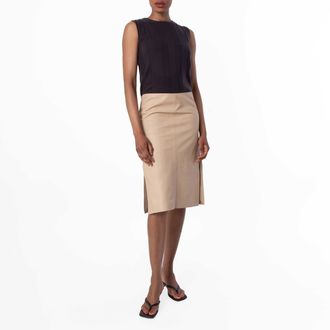 Bally Two-Tone Sleeveless Midi Dress, Brand Size 38 ( US Size 2 )