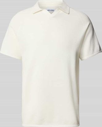 Jack & Jones Jack & Jones Slim Fit Poloshirt mit Strukturmuster Modell HILL KNIT in Weiss, Größe XXL