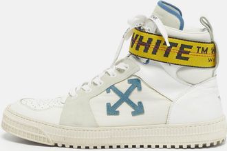 Off-white White Canvas And Leather Industrial High Top Sneakers
