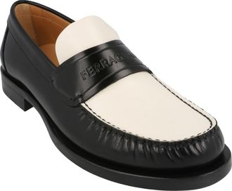 Ferragamo Fillmore Embossed Moc Toe Loafer in Black at Nordstrom Rack, Size 8.5