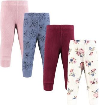 Hudson Baby Warm Slim-Fit Ankle Pants 4-Piece Set in Dusty Rose Floral at Nordstrom, Size Newborn