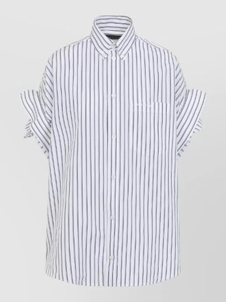 Balenciaga striped oversized short-sleeve cotton shirt