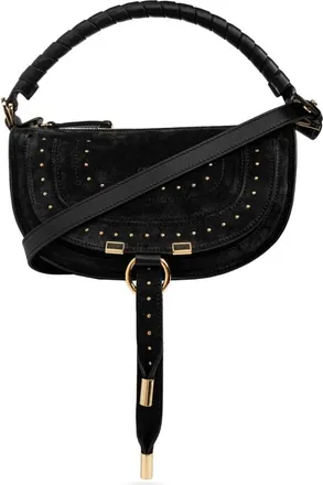 Chlo&eacute; Tassen, Dames, Zwart, ONE Size, Katoen, Marcie Mini Bag