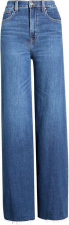 Daze Far Out High Waist Raw Hem Wide Leg Jeans in Waterfall at Nordstrom Rack, Size 26