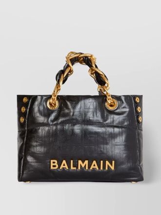 Balmain monogram eyelet tote bag