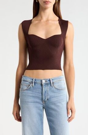 NSR Sweetheart Sleeveless Sweater Top in Brown at Nordstrom Rack, Size X-Large