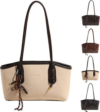 Generic Shoulder Bag for Women Brown Shoulder Handbags Faux Leather Hobo Purse Vintage Hobo Bags with Cute Pendant (Beige)