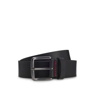HUGO BOSS Italian-made belt in buffalo leather with logo buckle