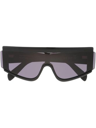 Retro Superfuture flat-peak tinted sunglasses - Black