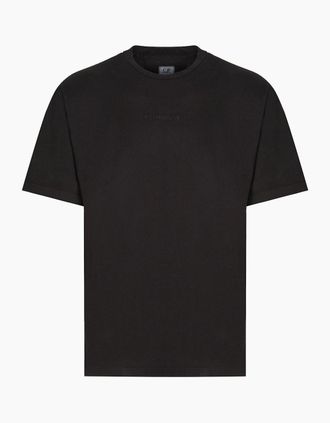 C.P. Company Mens 20/1 SLEEVE LOGO T SHIRT - Black - Size: 40