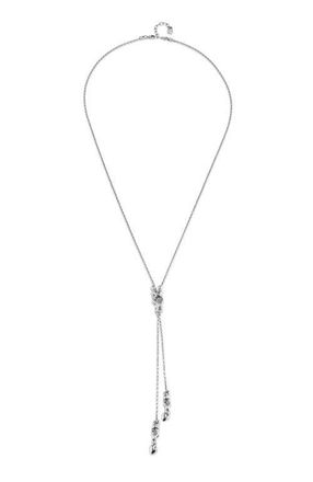 UNOde50 Long Adjustable Chain Necklace With Three Figures in Silver at Nordstrom
