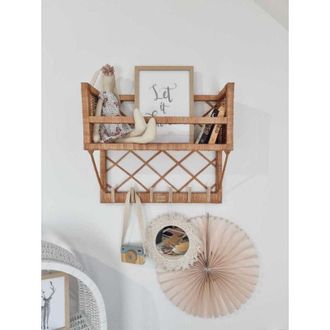 OEM Armario De Pared De Mimbre Natural Con Perchas