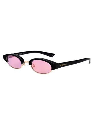 Alexander McQueen Unisex Sunglasses Black-Black-Pink Acetate Black/black/pink