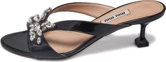 Miu Miu Sandali slides con decorazione - Nero