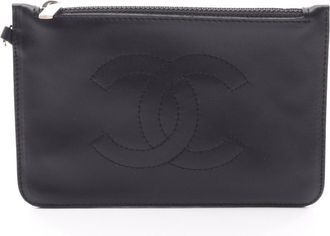 Chanel Black Leather Pouch (Pre-Owned)