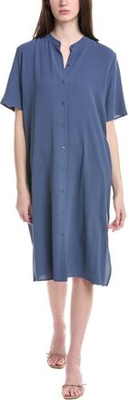 Eileen Fisher Eileen Fisher Mandarin Collar Silk Midi Dress
