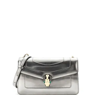 Bulgari Serpenti Forever Shoulder Bag Metallic Leather Small