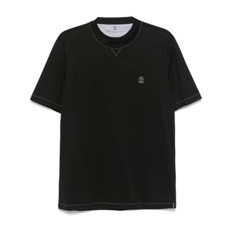 Brunello Cucinelli Embroidered-logo T-shirt