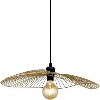 Searchlight Sospensione Industrial-Nordico Onda Acciaio Nero Oro 1 Luce E27