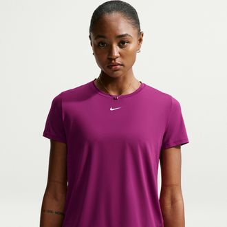 Nike Womens One Classic Dri-FIT Short-Sleeve Top in Red | FN2798-630