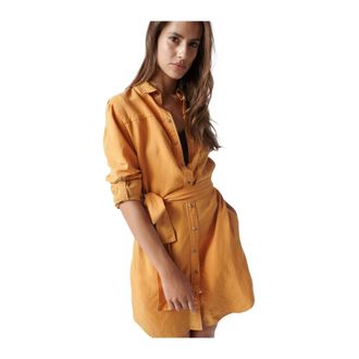 Salsa Dames, Jurken, Oranje, Maat: XL Zijde