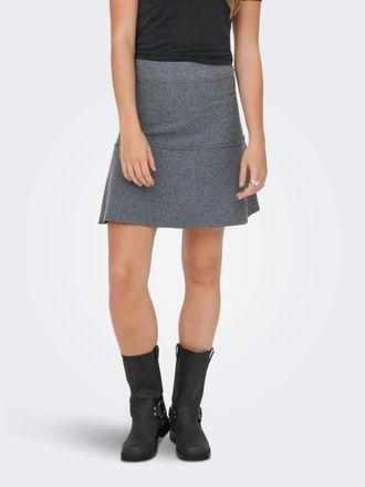 Only Strickrock ONLY ONLAMA LIFE SKATER SKIRT CC KNT, Damen, Gr. S (36), grau (medium grau melange), Strick, Obermaterial: 85% Polyester, 15% Baumwolle, un