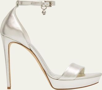 Alexander McQueen 125mm Metallic Leather Platform Sandals