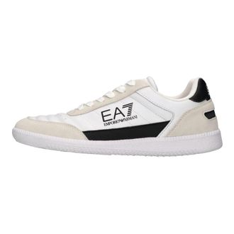 Emporio Armani Logo-print Sneakers - Heren - Sneakers - Wit - 44 1/2 EU - Leer - Schoenen