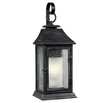 Loops Outdoor IP44 Wall Light Dark Weathered Zinc LED E27 75W d00952