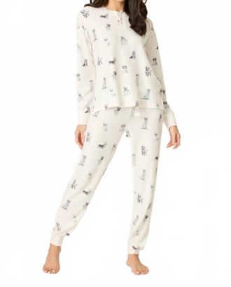 PJ Salvage My Dog Is My Valentine Pajama Set In White