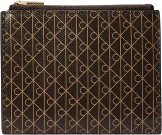 Calvin Klein Portafoglio Bifold Emblem Double Zip - - Accessories - Donna - Marrone - ONE SIZE