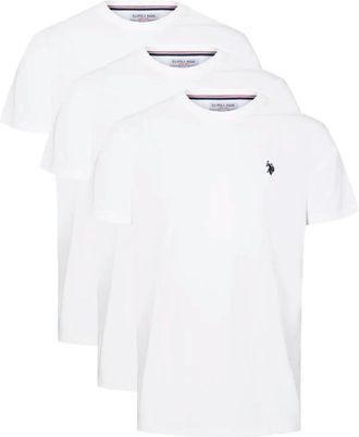 U.S.Polo Association Mens Crew Neck Small Pony T-Shirt, White/White/White, Medium