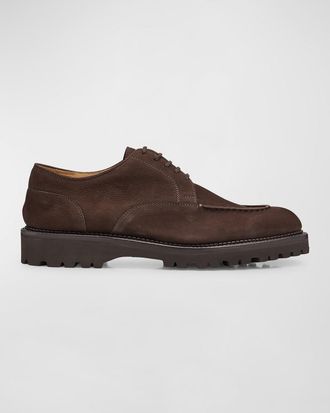 John Lobb Mens Land Nubuck Derby Shoes